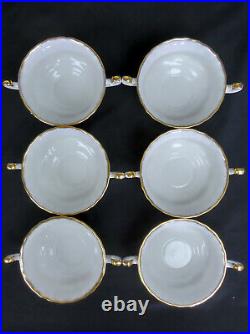 6 Old Country Roses Soup Coupes & Saucers, 1962-93, Made In England Royal Albert