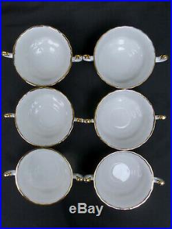 6 Old Country Roses Soup Coupes & Saucers, 1973-2002, England, Royal Albert