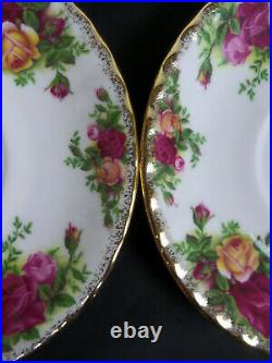 6 Old Country Roses Soup Coupes & Saucers, 1993-2002, England. Royal Albert