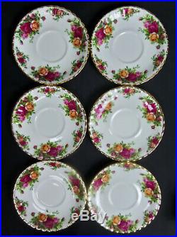 6 Old Country Roses Soup Coupes & Saucers, 1993-2002, England, Royal Albert