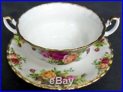 6 Old Country Roses Soup Coupes & Saucers, Good Condition, 1973-93, Royal Albert