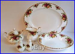 6 Piece Hostess Serving Piece Set ROYAL ALBERT England OLD COUNTRY ROSES Great