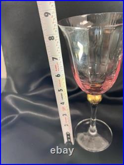 6 Royal Albert Old Country Rose Pink Lavender With Gold Ball Glasses