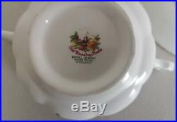 6 Royal Albert Old Country Roses Soup Coupes and under Plates