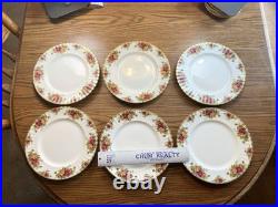 6 Vintage Royal Albert Old Country Roses Bone China 10.5 Dinner Plates Dishes