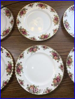 6 Vintage Royal Albert Old Country Roses Bone China 10.5 Dinner Plates Dishes