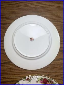 6 Vintage Royal Albert Old Country Roses Bone China 10.5 Dinner Plates Dishes