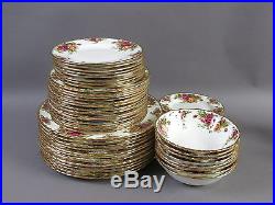 (79) Pc. Royal Albert Old Country Roses China Service Lot Plates Cups Saucers