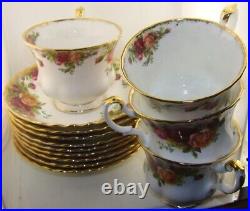 7 Sets OLD MARK 1962 Royal Albert Old Country Roses 3 1/8 Cups & Saucers Minty