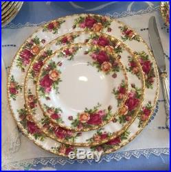 82 Piece Set Of Old Country Roses By Royal Albert English Bone China, Mint