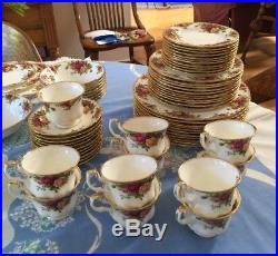 82 Piece Set Of Old Country Roses By Royal Albert English Bone China, Mint