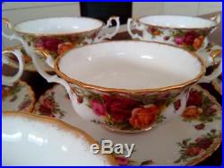 8 Beautiful Royal Albert Old Country Roses Soup Coupes & Saucersfirst Quality