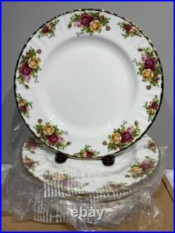 8 New Royal Albert Old Country Roses 10 1/2 Dinner Plates with Gold Trim 8 New Royal Albert Old Country Roses 10 1/2 Dinner Plates with Gold Trim