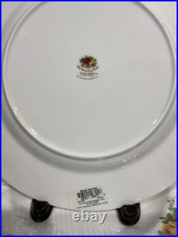 8 New Royal Albert Old Country Roses 10 1/2 Dinner Plates with Gold Trim