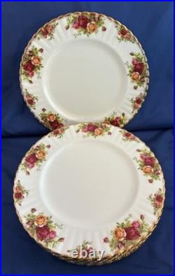8 Royal Albert Dinner Plates Country Rose (1962-1974)