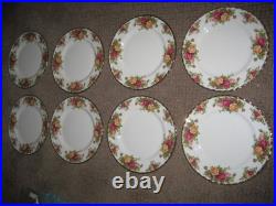 8 Royal Albert Old Country Roses 10 1/4 Dinner Plates