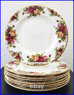 (8) Royal Albert Old Country Roses Bone China 8 Salad Plates England