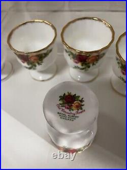 8 Royal Albert Old Country Roses Footed Egg Cups