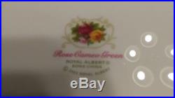 (8) Royal Albert Old Country Roses Green Cameo salad accent plates 8.25 NIB