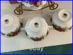 8 Royal Albert Soup bowls with handles Old Country Roses