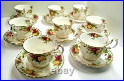 8 set Royal Albert Doulton Old Country Rose Tea Cup & Saucer Bone China England