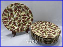 8pc Royal Albert Old Country Roses Chintz Dinner Plates, 10.6, England, A2824