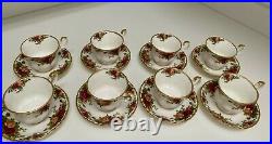 8x Royal Albert Old Country Roses Tea Cup and Saucer Set Plate Gold Coffee China