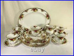 AAA3 Royal Albert White Bone China Old Country Roses Dinnerware Sets Set of 19