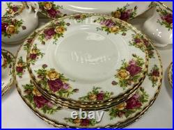 AAA3 Royal Albert White Bone China Old Country Roses Dinnerware Sets Set of 19