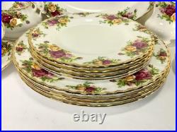 AAA3 Royal Albert White Bone China Old Country Roses Dinnerware Sets Set of 19