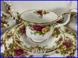 AAA3 Royal Albert White Bone China Old Country Roses Dinnerware Sets Set of 19