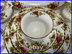 AAA3 Royal Albert White Bone China Old Country Roses Dinnerware Sets Set of 19