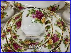 AAA3 Royal Albert White Bone China Old Country Roses Dinnerware Sets Set of 19