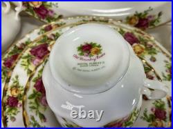 AAA3 Royal Albert White Bone China Old Country Roses Dinnerware Sets Set of 19