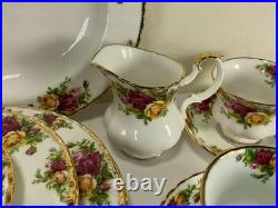 AAA3 Royal Albert White Bone China Old Country Roses Dinnerware Sets Set of 19