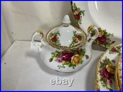 AAA3 Royal Albert White Bone China Old Country Roses Dinnerware Sets Set of 19