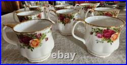 Beautiful Old Country Rose Montrose Cups Made In ENGLAND. Mint Condition 8 set Beautiful Old Country Rose Montrose Cups Made In ENGLAND. Mint Condition 8 set