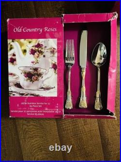 Beautiful! Old Country Roses Royal Albert Flatware Service 65 Piece Set