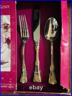 Beautiful! Old Country Roses Royal Albert Flatware Service 65 Piece Set