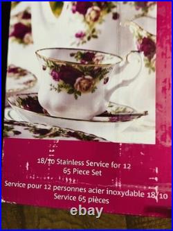 Beautiful! Old Country Roses Royal Albert Flatware Service 65 Piece Set