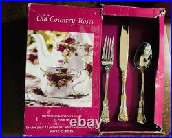 Beautiful! Old Country Roses Royal Albert Flatware Service 65 Piece Set
