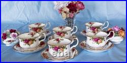 Beautiful Royal Albert Old Country Rose Breakfast Cup And Saucer- 6 Set England