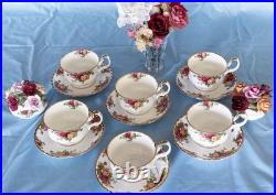 Beautiful Royal Albert Old Country Rose Breakfast Cup And Saucer- 6 Set England