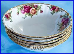 Beautiful Royal Albert Old Country Rose Cereal Bowls Made In England 5 sets