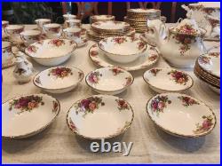 Beautiful Royal Albert Old Country Rose Huge Dinnerware Set Made In England
