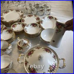 Beautiful Royal Albert Old Country Rose Huge Dinnerware Set Made In England 85 P