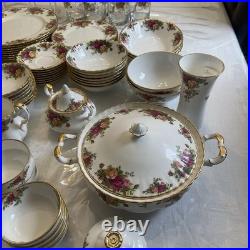 Beautiful Royal Albert Old Country Rose Huge Dinnerware Set Made In England 85 P