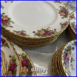 Beautiful Royal Albert Old Country Rose Huge Dinnerware Set Made In England 85 P