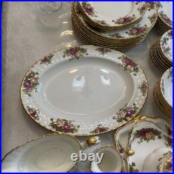 Beautiful Royal Albert Old Country Rose Huge Dinnerware Set Made In England 85 P