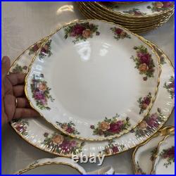Beautiful Royal Albert Old Country Rose Huge Dinnerware Set Made In England 85 P